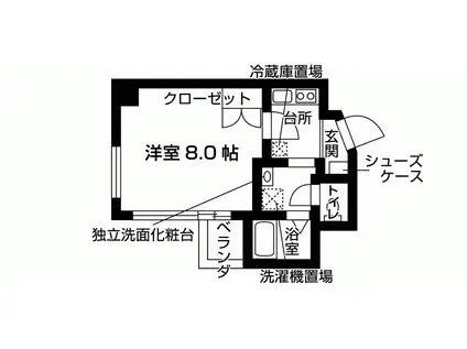 マホガニーコート(1K/6階)の間取り写真