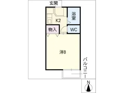 メゾン・ラポール C棟(1K/2階)の間取り写真