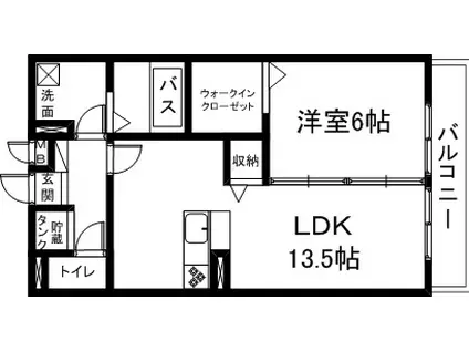 カーザフェリーチェ(1LDK/3階)の間取り写真