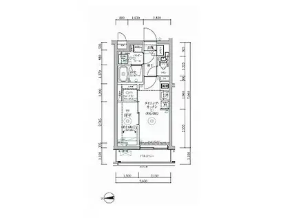 RELUXIA三軒茶屋(1DK/2階)の間取り写真