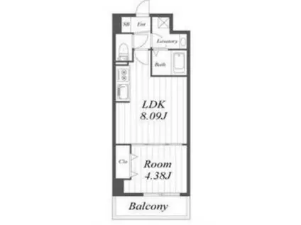 オルフェア都島(1LDK/1階)の間取り写真