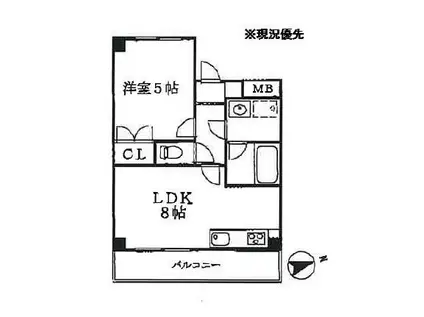リベルタ(1LDK/2階)の間取り写真