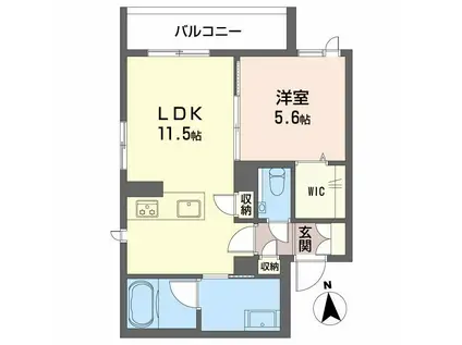 シャーメゾン並木(1LDK/2階)の間取り写真