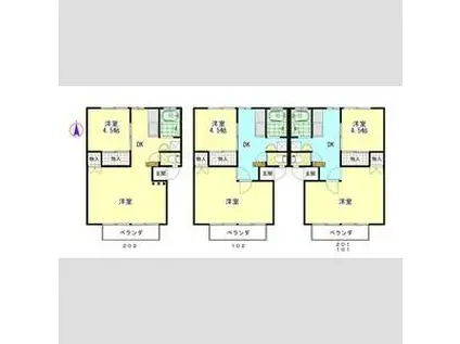 サンハイツ(1LDK/1階)の間取り写真