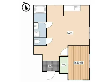 エクセルメゾン楢2(1LDK/1階)の間取り写真