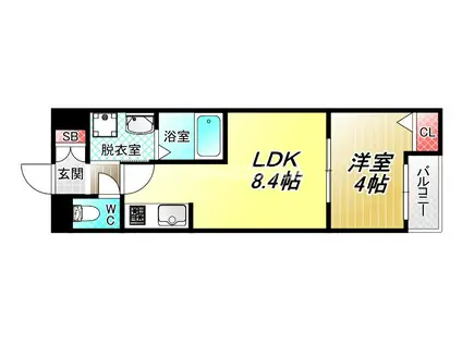 H-MAISON加美正覚寺XIII(1LDK/1階)の間取り写真