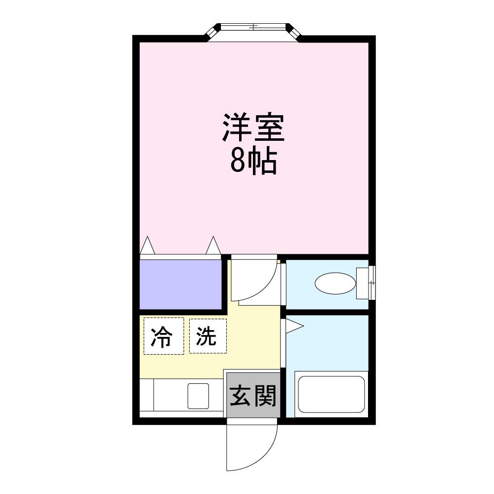 エミグラント(1K/2階)の間取り写真