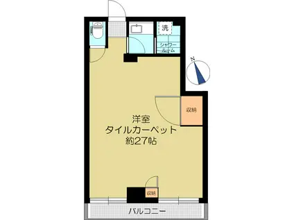 目白ビル(1K/3階)の間取り写真