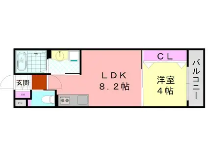 ダン・ル・ボア鳳東(1LDK/2階)の間取り写真