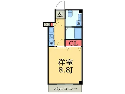 金太郎ヒルズ18(1K/2階)の間取り写真