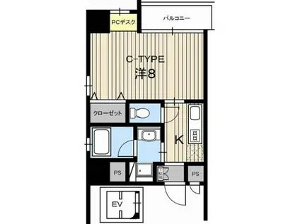 アルファレガロ大橋通(1K/5階)の間取り写真