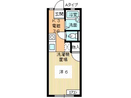 ラ・ポート吉見II(1K/1階)の間取り写真