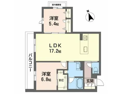 シャーメゾン オークルート五位堂(2LDK/3階)の間取り写真