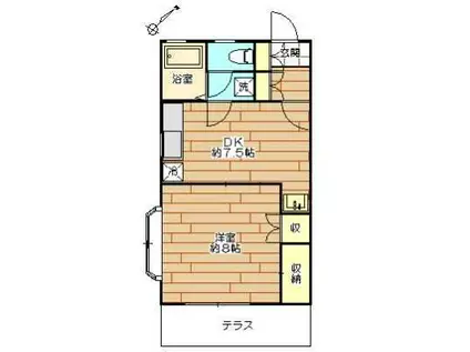 メゾンM(1DK/2階)の間取り写真