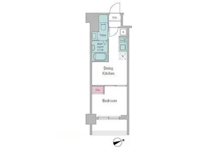 ドゥーエ西馬込II(1DK/3階)の間取り写真