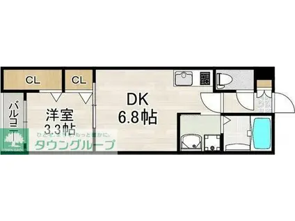 メゾンルミナ(1DK/2階)の間取り写真