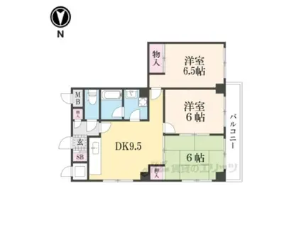 カーサ瀬田(3DK/4階)の間取り写真