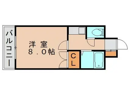 キャンパスシティ箱崎(1K/6階)の間取り写真