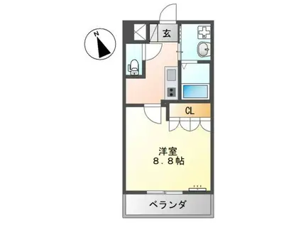 LA PATRIA(1K/2階)の間取り写真