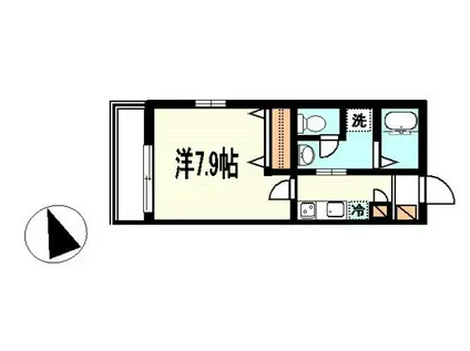 カーサ スピカ(1K/3階)の間取り写真