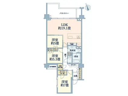 ザ・パークハウス代々木大山レジデンス(3LDK/3階)の間取り写真