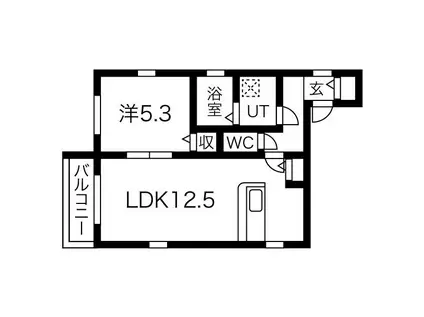 クラージュ平安(1LDK/3階)の間取り写真