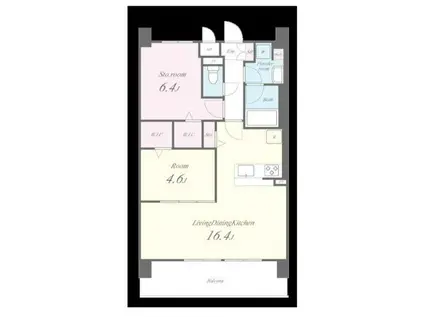 フェンテイースト2(2LDK/4階)の間取り写真