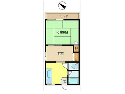 ドエル丘(2K/2階)の間取り写真