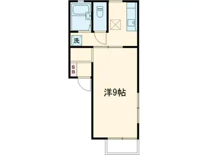 ウェルヴィラ・ヤナゼ(1K/1階)の間取り写真