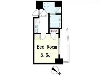 プラスパ鶴見(1K/4階)の間取り写真