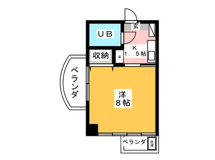 メゾン小山(1K/2階)の間取り写真