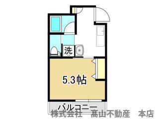 キャンパスシティ正門前II(1K/3階)の間取り写真