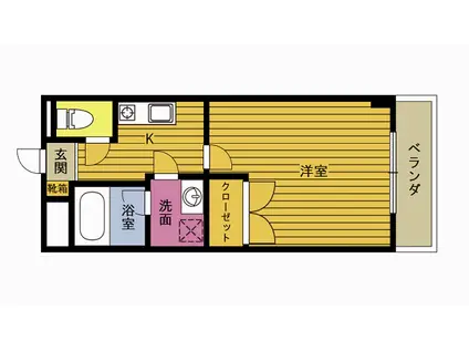 プレジール石垣(1K/3階)の間取り写真