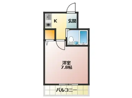 ハイツシゲノ(1K/2階)の間取り写真