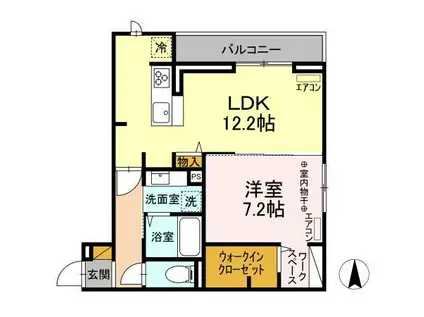 FERRO RISAIA(1LDK/3階)の間取り写真