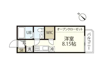 イリス草津東(ワンルーム/1階)の間取り写真