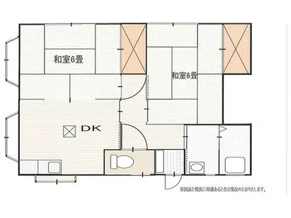 ベルコーポ(2DK/1階)の間取り写真