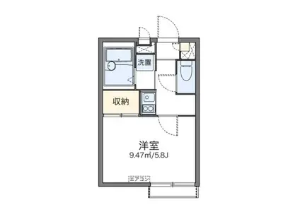 レオパレスメゾン ド ツルマ(1K/1階)の間取り写真