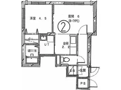 プレイオーネ菊水(1LDK/3階)の間取り写真