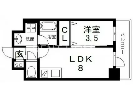 リアライズ布施駅前(1LDK/6階)の間取り写真