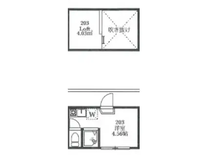 グランエスパシオ(ワンルーム/2階)の間取り写真