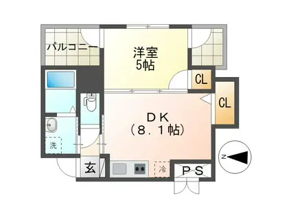 APARTMENT GRUS OKAMACHI(1LDK/3階)の間取り写真