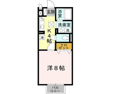 ピノカーサ(1K/1階)の間取り写真