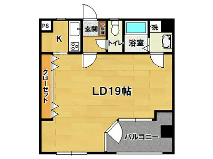 BLANCHEUR(1K/2階)の間取り写真