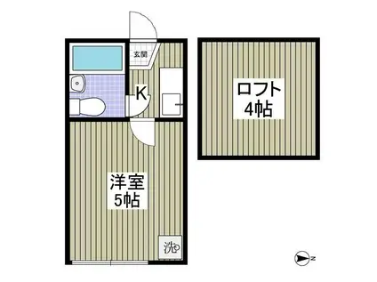 マーガレット(1K/1階)の間取り写真