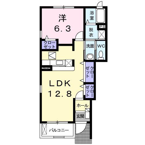トムトックII(1LDK/1階)の間取り写真