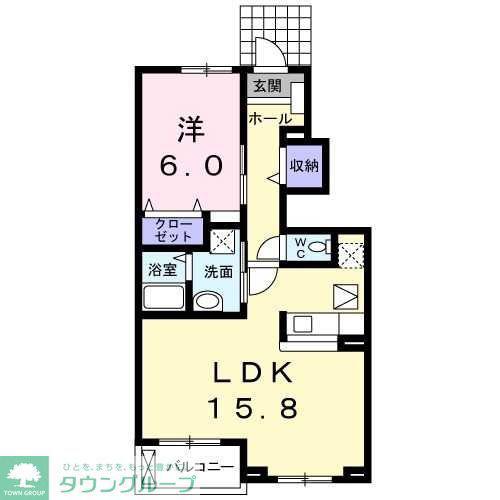サンパティークアビテI(1LDK/1階)の間取り写真