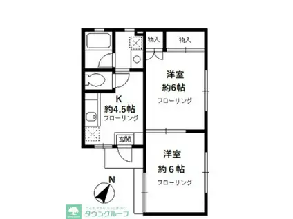 エトワール(2K/1階)の間取り写真