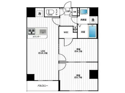 LATIAS京橋(2LDK/5階)の間取り写真