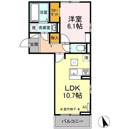 ウェルデンス戸塚 A(1LDK/3階)の間取り写真
